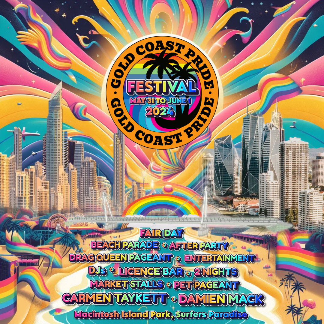 Gold Coast Pride Festival 2024 promotional artwork