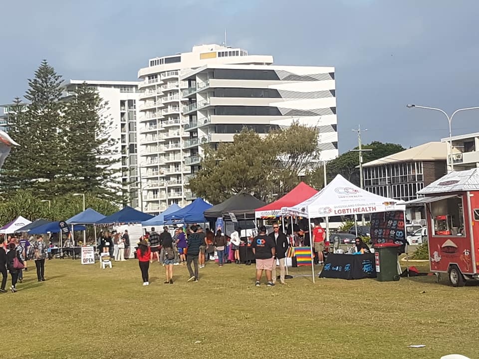 Community gathering at Gold Coast Pride Festival 2021