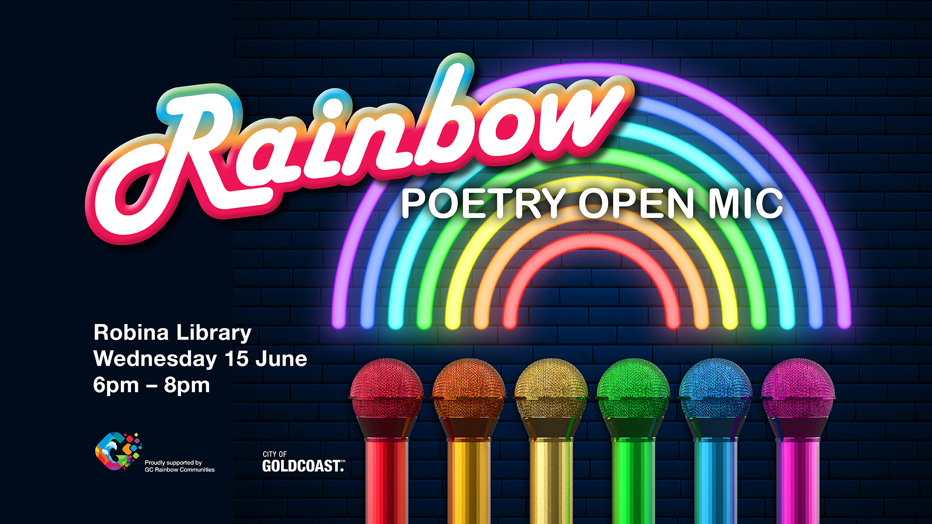 Rainbow Open Mic event poster 2022